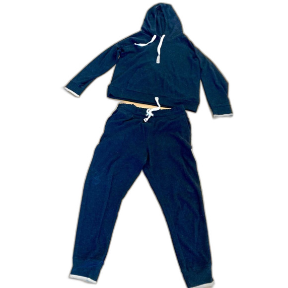 Faherty Legends Black Jogger Hoodie Two Piece Matching Set Size L - Picture 1 of 8